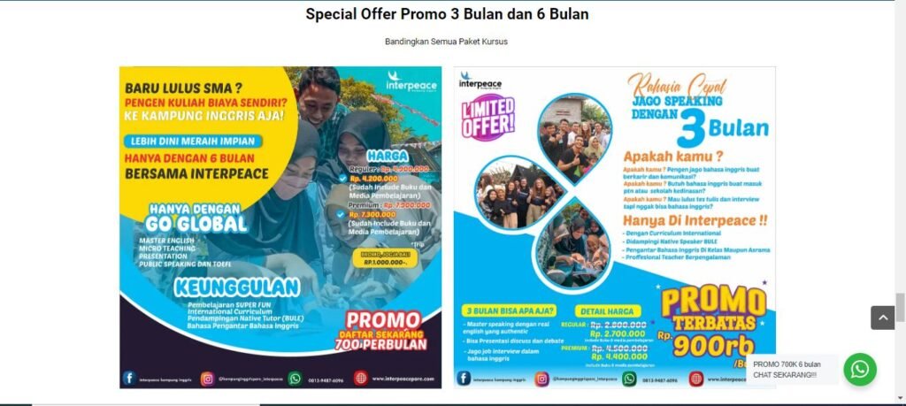 6 Website Lembaga Kampung Inggris pare Terbaik