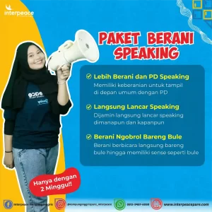 paket berani speaking kampung inggris pare interpeace