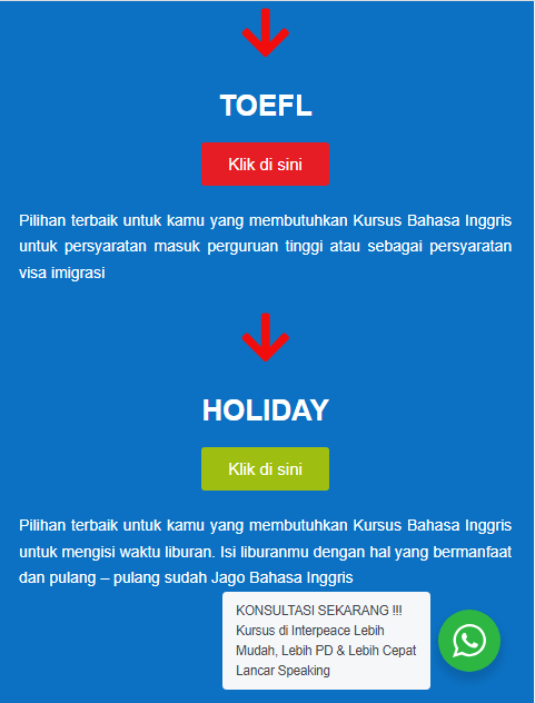 Pendaftran Kampung Inggris Pare Paket Toelf dan Holiday